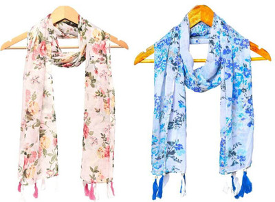 StoleVilla Printed Chiffon Women Scarf, Stole, Fancy Scarf