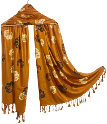 ogs Floral Print Rayon Girls Fancy Scarf