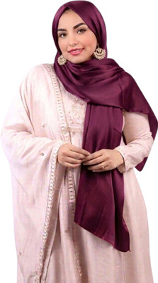 Abzura Solid Satin Blend Women Fancy Scarf