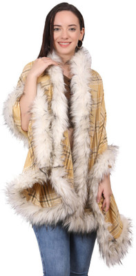 Life and style Checkered Wool Blend Women Stole