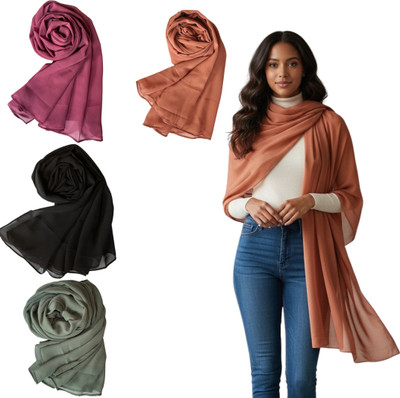 10z Trove Solid Georgette Women Stole