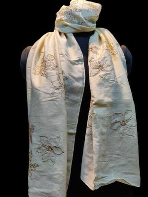 rudraoverseas Embroidered Cotton Rayon Blend Women Scarf