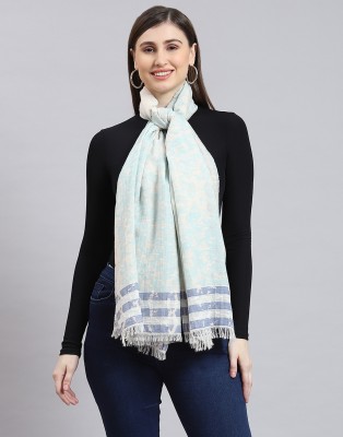 MONTE CARLO Cotton Self Design Women Shawl(Blue)