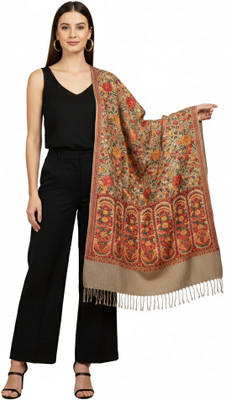 MUFFLY Floral Print Wool Blend Women Stole