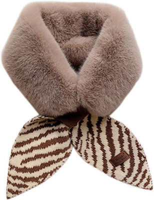 FASHIONIO Checkered Wool Blend Girls Fancy Scarf