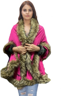 Pashtush Wool Solid Women Shawl(Pink)