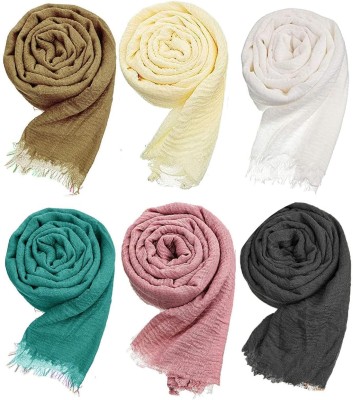 MMC Solid Cotton Blend Women Fancy Scarf