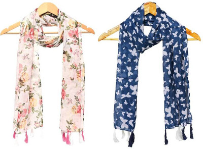 StoleVilla Printed Chiffon Women Scarf, Stole, Fancy Scarf