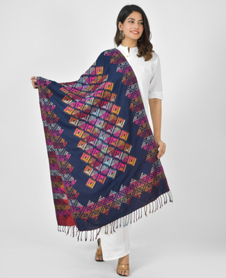 BAISA Printed, Geometric Print Pure Wool Women Stole