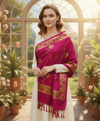 ogs Solid, Floral Print, Self Design Rayon Women Fancy Scarf