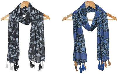 mss FASHION Printed Chiffon Women Stole, Scarf, Fancy Scarf