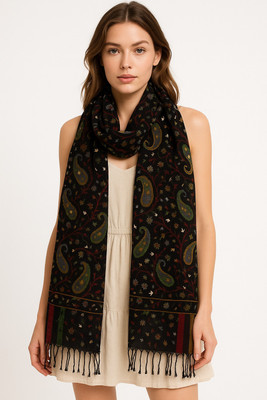 Standard Crafts Floral Print Cotton Viscose Blend Women Scarf