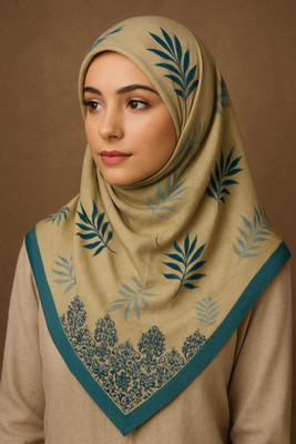 Veilora Printed Cotton Viscose Blend Women Fancy Scarf, Bluetooth Scarf, Scarf, Stole, Faux Turtleneck Neck Cover, Fancy Scarf