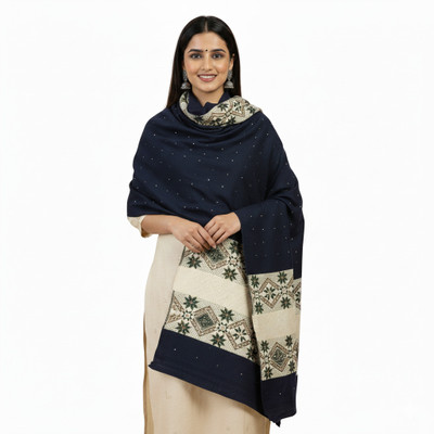 Pashmira Wool Woven Women Shawl(Black)