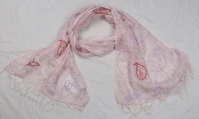 KIRE NE Embroidered Pure Linen Girls Scarf, Stole