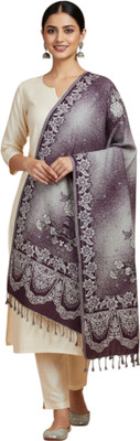 Pashmira Woven, Floral Print Wool Blend Women Stole