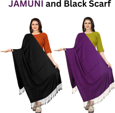 Ebadat Solid Viscose Girls Fancy Scarf, Scarf, Stole