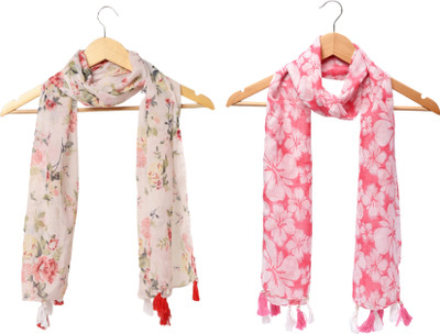 RIDDLE NEEDLE Printed Chiffon Women Scarf, Stole, Fancy Scarf