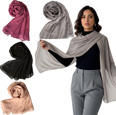 10z Trove Solid Georgette Women Stole