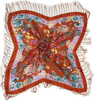 Cashmere Craft Floral Print Silk Women Fancy Scarf