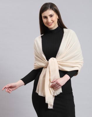 MONTE CARLO Cotton Solid Women Shawl(Beige)