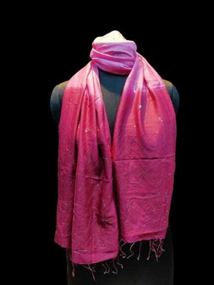 rudraoverseas Embroidered Cotton Rayon Blend Women Fancy Scarf