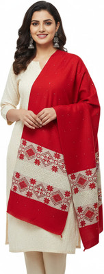 Pashmira Wool Woven Women Shawl(Red)