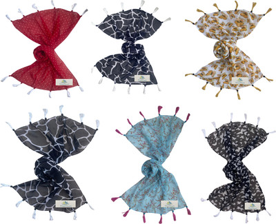 NarNari Printed Cotton Blend Women Fancy Scarf, Scarf, Stole