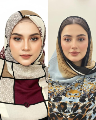 Scafa Printed Viscose Women Faux Turtleneck Neck Cover, Scarf, Bluetooth Scarf, Fancy Scarf, Stole