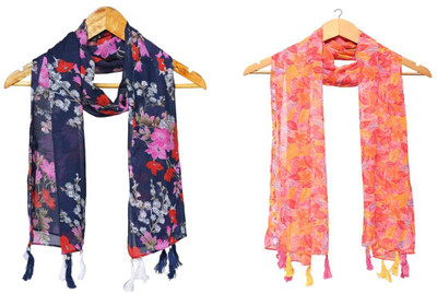 mss FASHION Printed Chiffon Women Stole, Scarf, Fancy Scarf