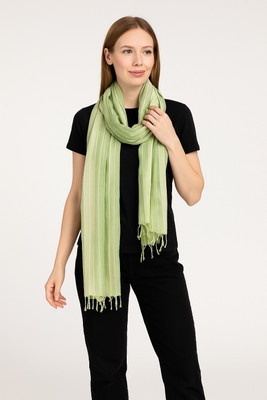 Standard Crafts Striped Cotton Blend Women Scarf