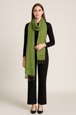 Standard Crafts Striped Cotton Viscose Blend Women Scarf