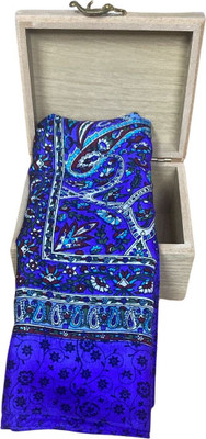 Aspirations India Floral Print Silk Women Scarf, Fancy Scarf