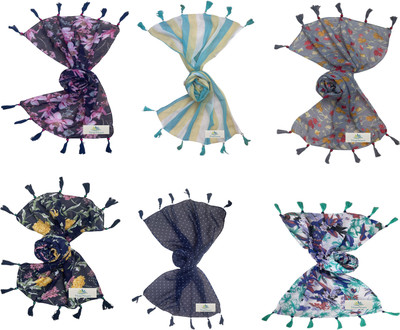 NarNari Printed Cotton Blend Women Fancy Scarf, Scarf, Stole