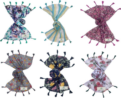 NarNari Printed Cotton Blend Women Fancy Scarf, Scarf, Stole