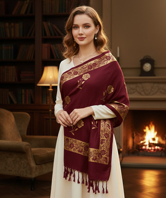 ogs Solid, Floral Print, Self Design Rayon Women Fancy Scarf