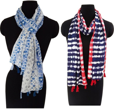 JVNINE Printed Viscose Women Fancy Scarf, Stole, Scarf