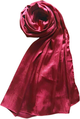 Abzura Solid Satin Blend Women Fancy Scarf