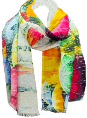 fourway Graphic Print, Printed Wool Blend Women Fancy Scarf, Scarf, Stole