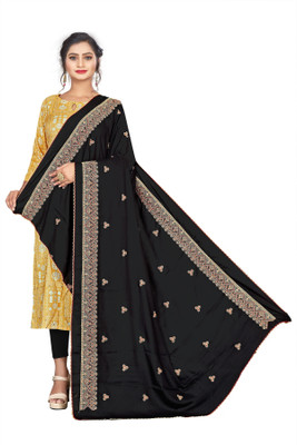 Ebadat Embroidered Rayon Women Faux Turtleneck Neck Cover, Fancy Scarf