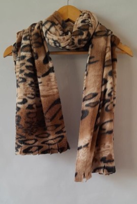 Chahiti Animal Print Cotton Blend Women Fancy Scarf, Scarf, Stole