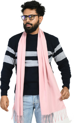 Life and style Wool Solid Men Shawl(Pink)