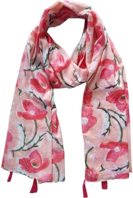 JVNINE Floral Print Pure Cotton Women Fancy Scarf, Scarf, Stole