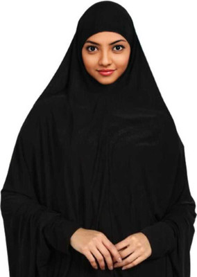 LISAN Polyester Solid Abaya(Black)