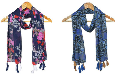 mss FASHION Printed Chiffon Women Stole, Scarf, Fancy Scarf