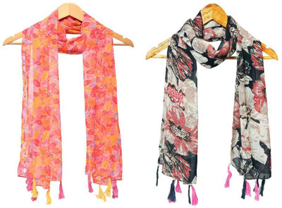 StoleVilla Printed Chiffon Women Scarf, Stole, Fancy Scarf