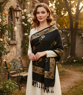 ogs Solid, Floral Print, Self Design Rayon Women Fancy Scarf