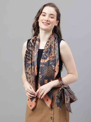 TOSSIDO Printed Poly Silk Women Scarf