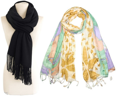 ogs Solid Rayon Women Scarf, Stole, Fancy Scarf
