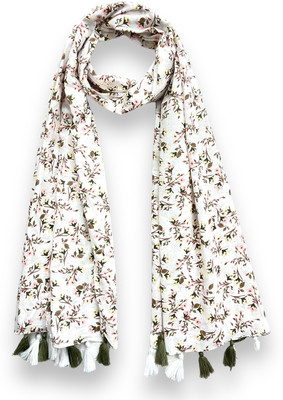 Neemzari Floral Print Pure Cotton Women Stole, Scarf, Fancy Scarf